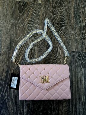 Diamond Quilted Pink/Rose Color Chain Crossbody Bag